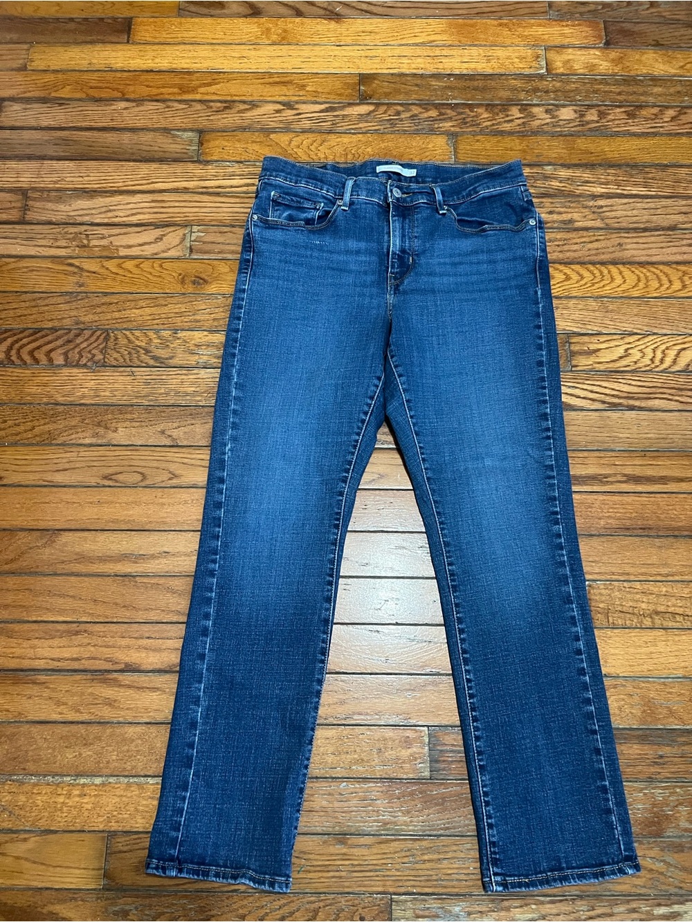 Levi's Dark Blue Straight Leg Denim Jeans size 12 women - Picture 2 of 8
